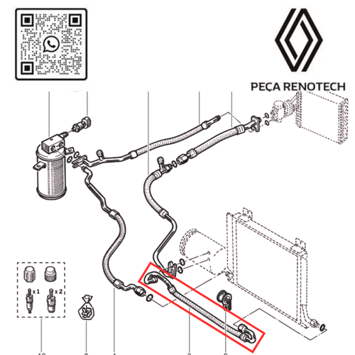 RN 410934  MANGUEIRA DO AC TWINGO C3G CONDENSADOR AO COMPRESSOR 7700410934 -3-